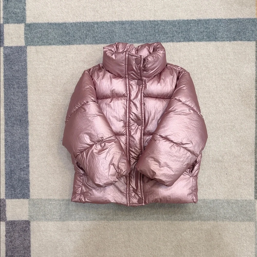 Zara kids pink metallic puffer size 2-3 - Picture 1 of 2